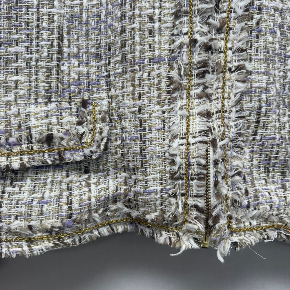 Women's Chico's Plus 16 Tweed Blazer Jacket Beige Purple - Picture 5 of 14